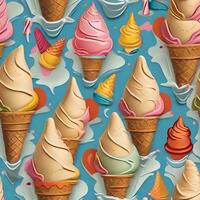 Cone ice cream pattern ai generate photo