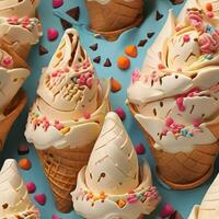 Cone ice cream pattern ai generate photo