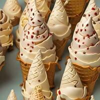 Cone ice cream pattern ai generate photo