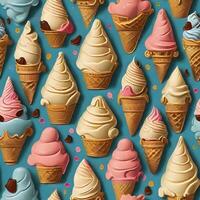 Cone ice cream pattern ai generate photo