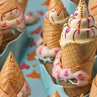 Cone ice cream pattern ai generate photo