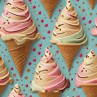 Cone ice cream pattern ai generate photo