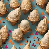 Cone ice cream pattern ai generate photo