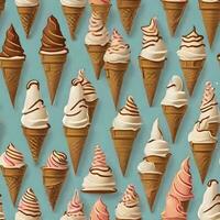 Cone ice cream pattern ai generate photo