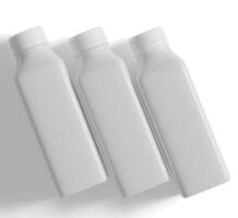 Plastic bottle white color and solid texture rendering 3D Illustration photo