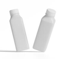 Plastic bottle white color and solid texture rendering 3D Illustration photo