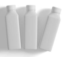 Plastic bottle white color and solid texture rendering 3D Illustration photo