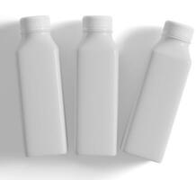 Plastic bottle white color and solid texture rendering 3D Illustration photo