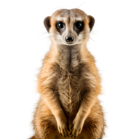 standing meerkat animal isolated on transparent background ,generative ai png