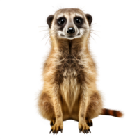 standing meerkat animal isolated on transparent background ,generative ai png
