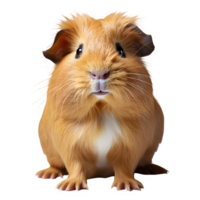 portrait of guinea pig standing isolated on transparent background ,generative ai png