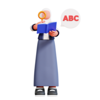 3d femmina personaggio illustrazione formazione scolastica png