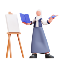 3D Female Character Illustration Education png