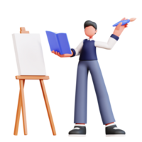 3D Male Character Illustration Education png