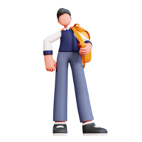 3D Male Character Illustration Education png