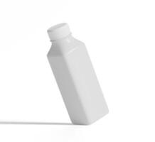 Plastic bottle white color and solid texture rendering 3D Illustration photo