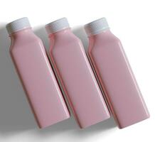 Smoothie Juice pink in Plastic Bottle Illustration 3D Render photo