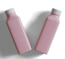 Smoothie Juice pink in Plastic Bottle Illustration 3D Render photo