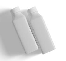 Plastic bottle white color and solid texture rendering 3D Illustration photo