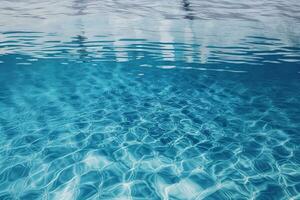 Beautiful azure water in the pool in a photorealistic style. AI generated illustration. photo