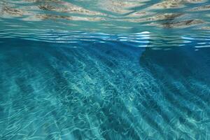 Beautiful azure water in the pool in a photorealistic style. AI generated illustration. photo