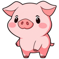 Cute Chibi Pig Clipart AI Generative png