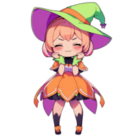 Cute Chibi Witch AI Generative png