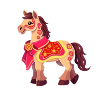 mignonne chinois zodiaque cheval ai génératif png