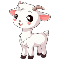 Cute Chibi Goat Clipart AI Generative png