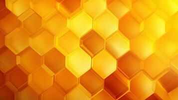 Abstract yellow gradient, honeycomb background. Ai generated photo