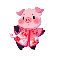 Cute Chinese Zodiac Pig AI Generative png