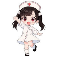 mignonne chibi fille infirmière ai génératif png