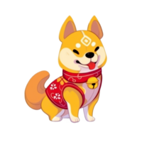 Cute Chinese Zodiac Dog AI Generative png