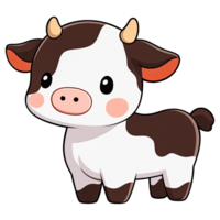 linda chibi vaca clipart ai generativo png