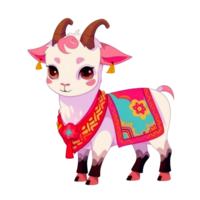 Cute Chinese Zodiac Goat AI Generative png