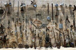 Old and antique items are sold at a flea market in Israel. photo