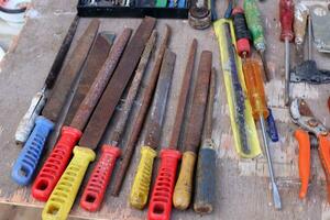 Old and antique items are sold at a flea market in Israel. photo