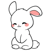 Cute Chibi Rabbit Clipart AI Generative png
