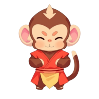 Cute Chinese Zodiac Monkey AI Generative png