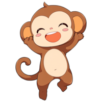 mignonne chibi singe clipart ai génératif png