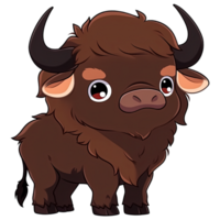 chibi mignonne buffle clipart ai génératif png