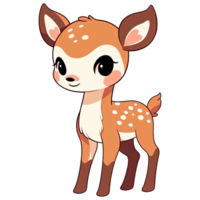 Cute Chibi Deer Clipart AI Generative png