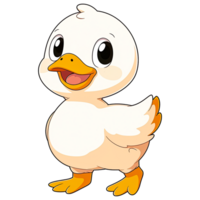 Cute Chibi Duck Clipart AI Generative png