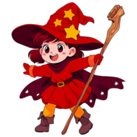 Cute Chibi Witch AI Generative png