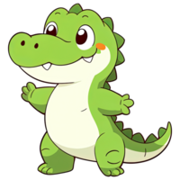 mignonne chibi crocodile ai génératif png