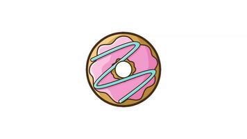 Animated Illustration of Donut Cartoon. Suitable for Restaurant Menu. video