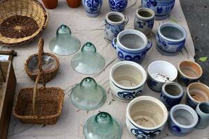 Old and antique items are sold at a flea market in Israel. photo