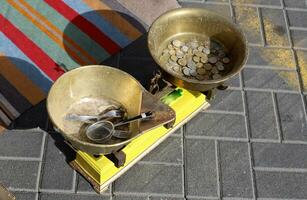 Old and antique items are sold at a flea market in Israel. photo