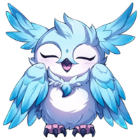 Cute Chibi Owl Clipart AI Generative png