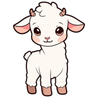 Cute Chibi Goat Clipart AI Generative png